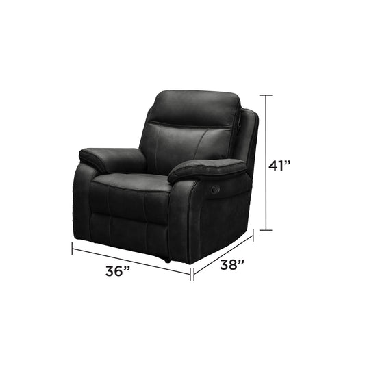 Matrix Duke Dark Grey Reclining Chair Leather Match Upholstery