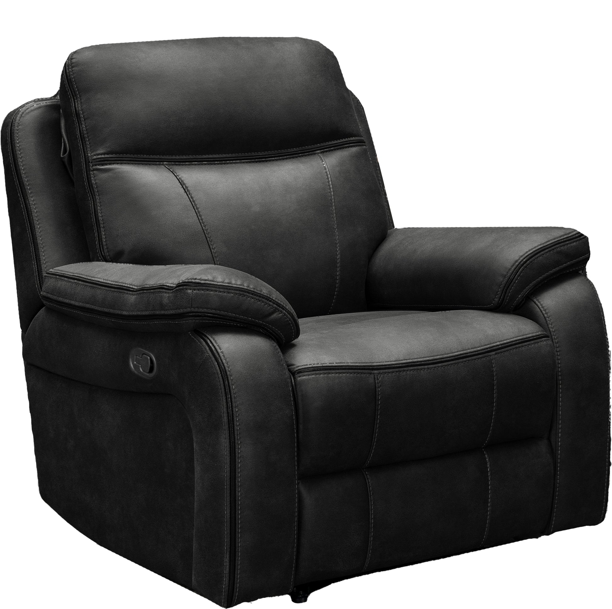 Matrix Duke Dark Grey Reclining Chair Leather Match Upholstery