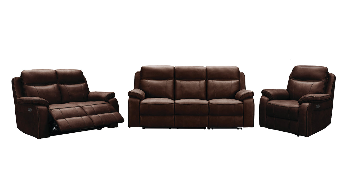 L2475 Duke Premium Leather-Gel Manual Reclining Living Room Sofa Set
