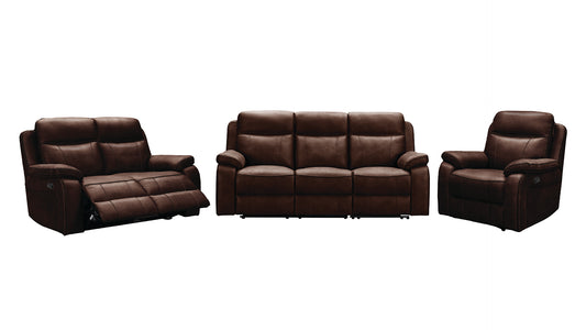 L2475 Duke Premium Leather-Gel Manual Reclining Living Room Sofa Set