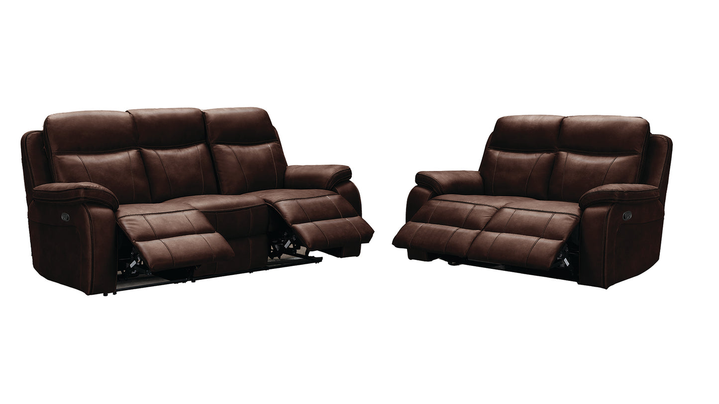 L2475 Duke Premium Leather-Gel Manual Reclining Living Room Sofa Set