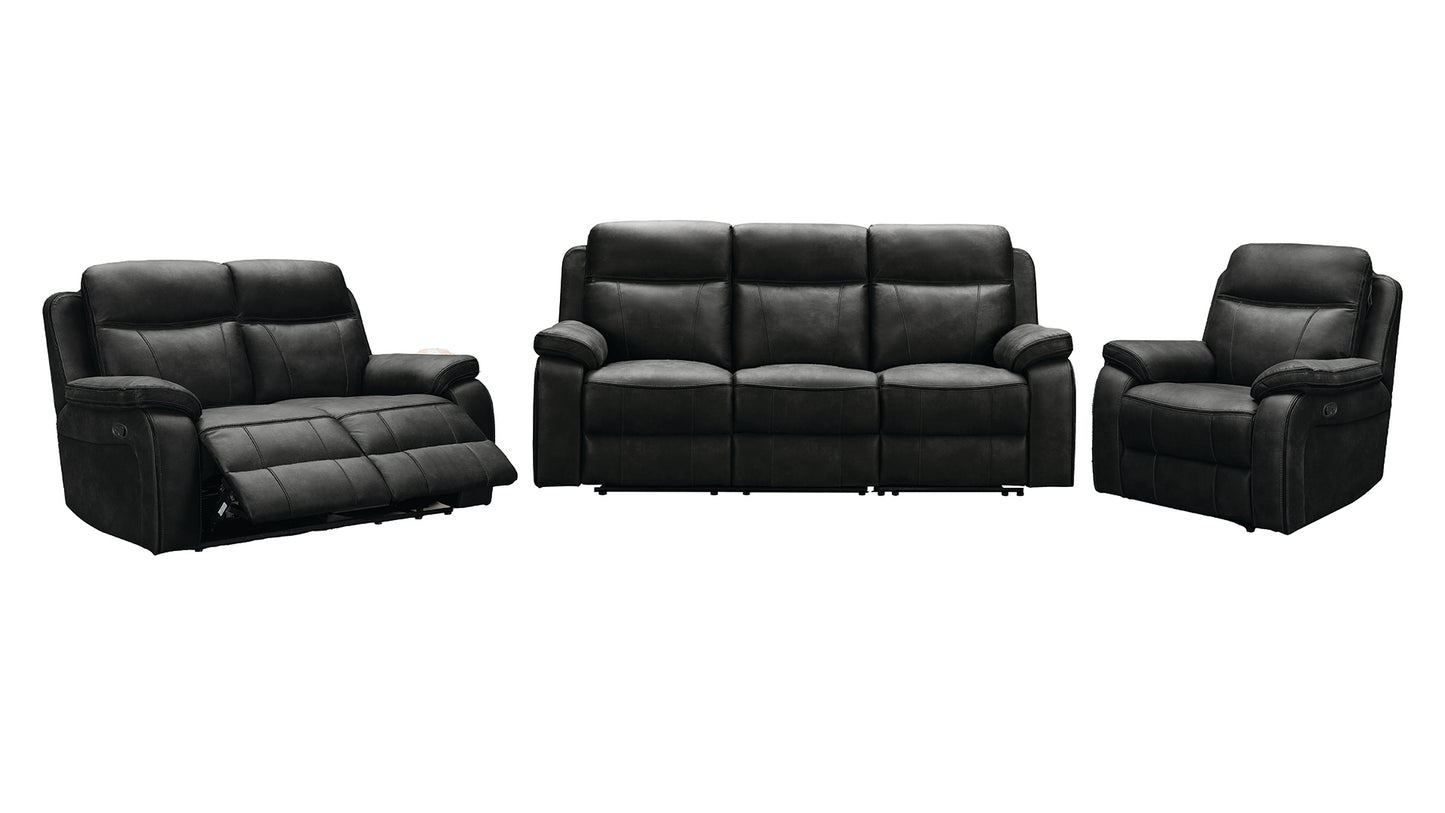 L2475 Duke Premium Leather-Gel Manual Reclining Living Room Sofa Set