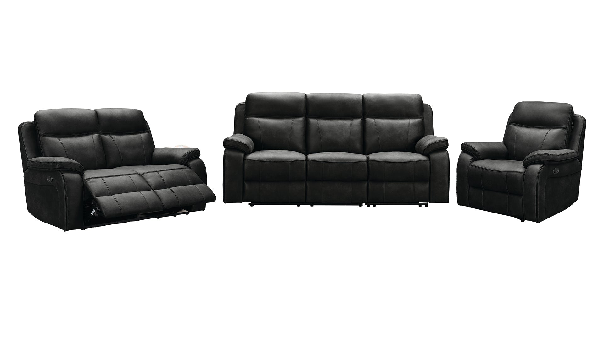 L2475 Duke Premium Leather-Gel Manual Reclining Living Room Sofa Set