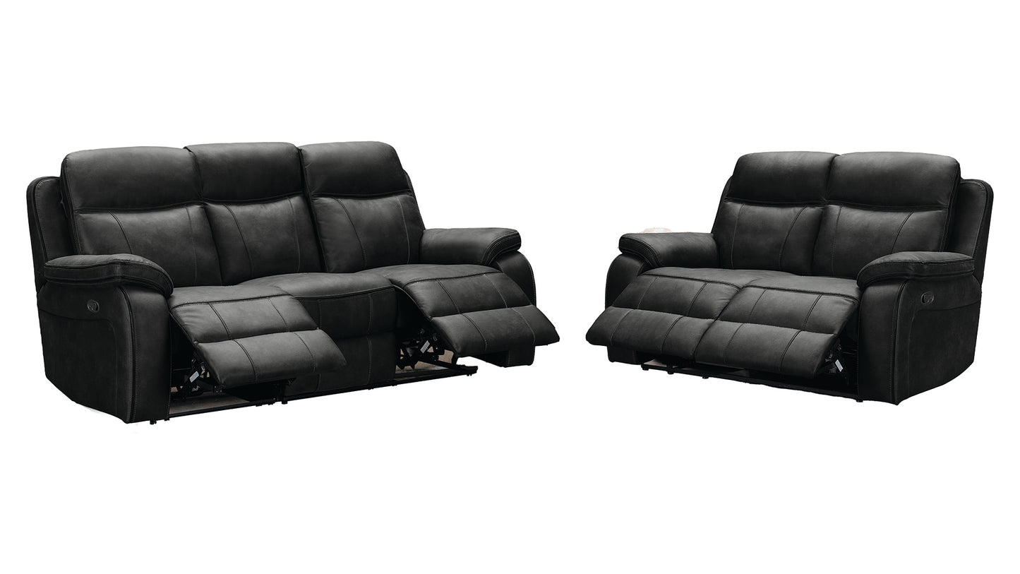 L2475 Duke Premium Leather-Gel Manual Reclining Living Room Sofa Set