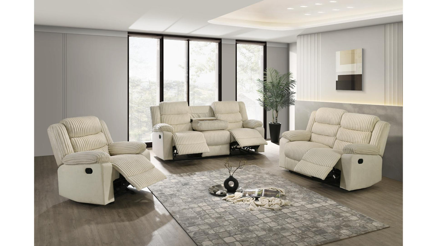 L3665 Comfort Velvet Corduroy Manual Reclining Living Room Set