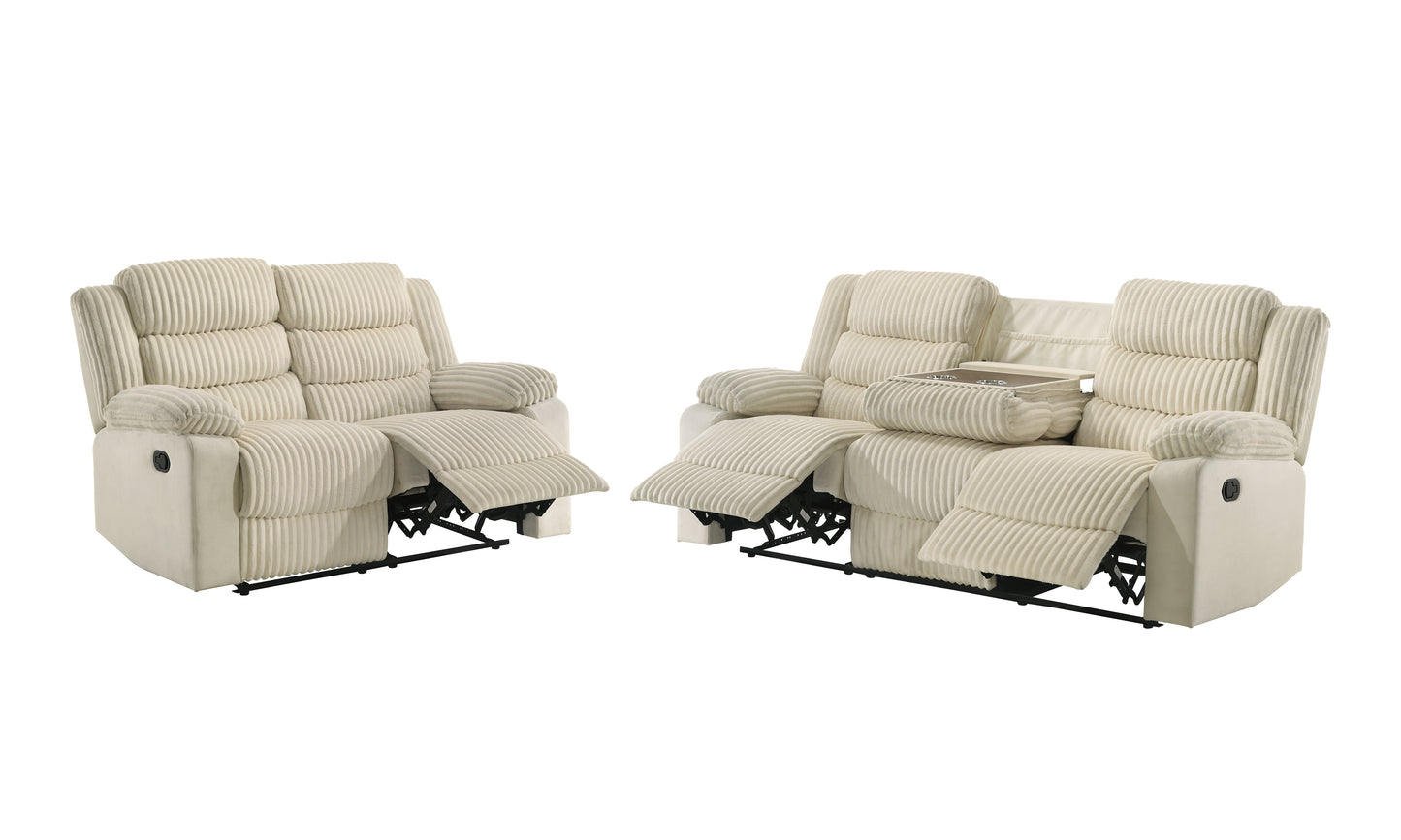 L3665 Comfort Velvet Corduroy Manual Reclining Living Room Set