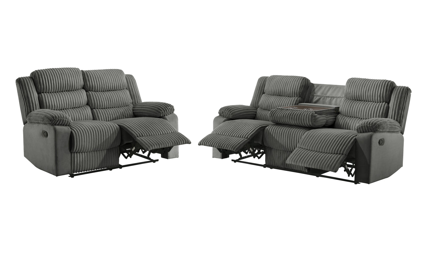 L3665 Comfort Velvet Corduroy Manual Reclining Living Room Set