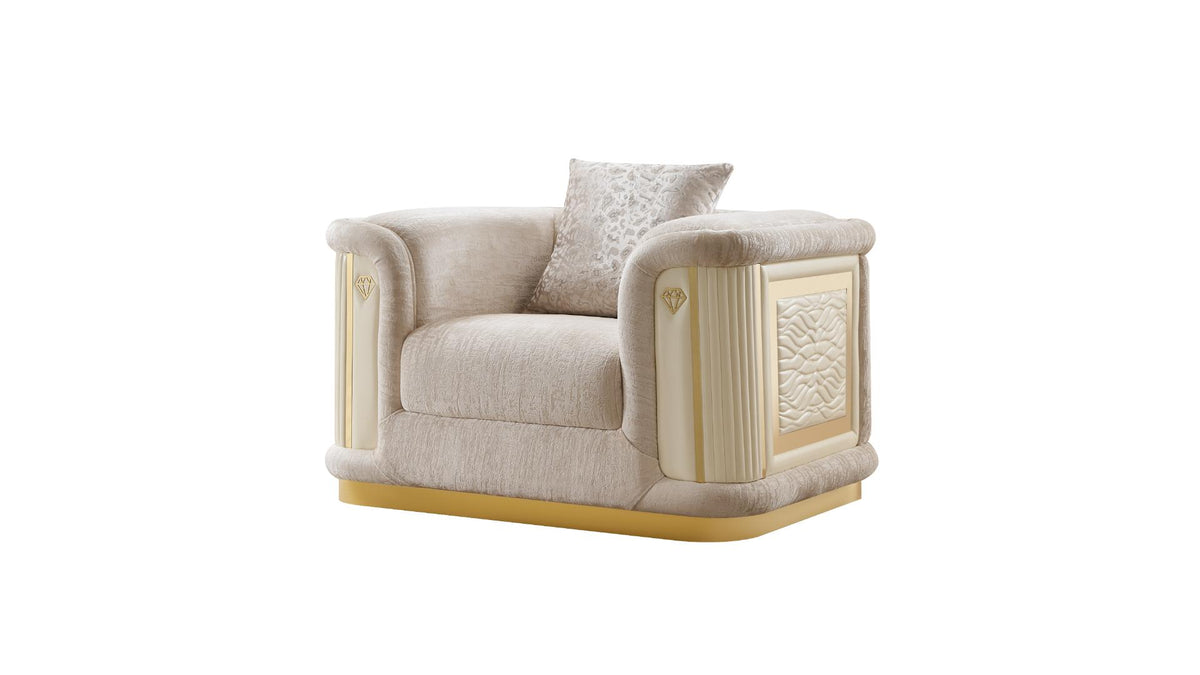 Bonavia Fabric Sofa, Loveseat & Chair Set