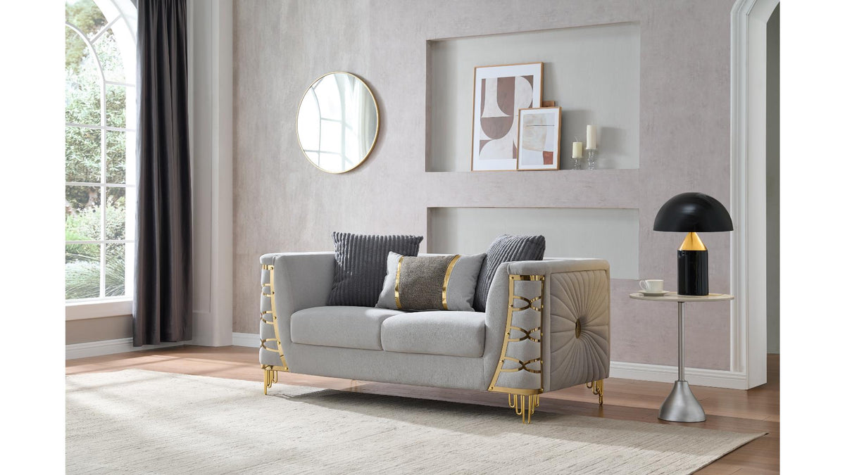 Contella Velvet Sofa, Loveseat & Chair Set