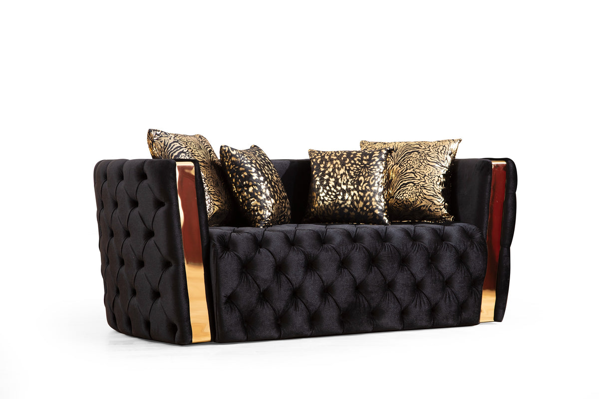Naomira Velvet Sofa, Loveseat & Chair Set