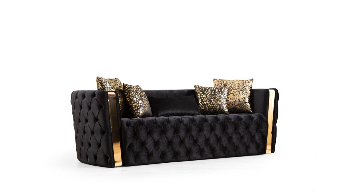 Naomira Velvet Sofa, Loveseat & Chair Set