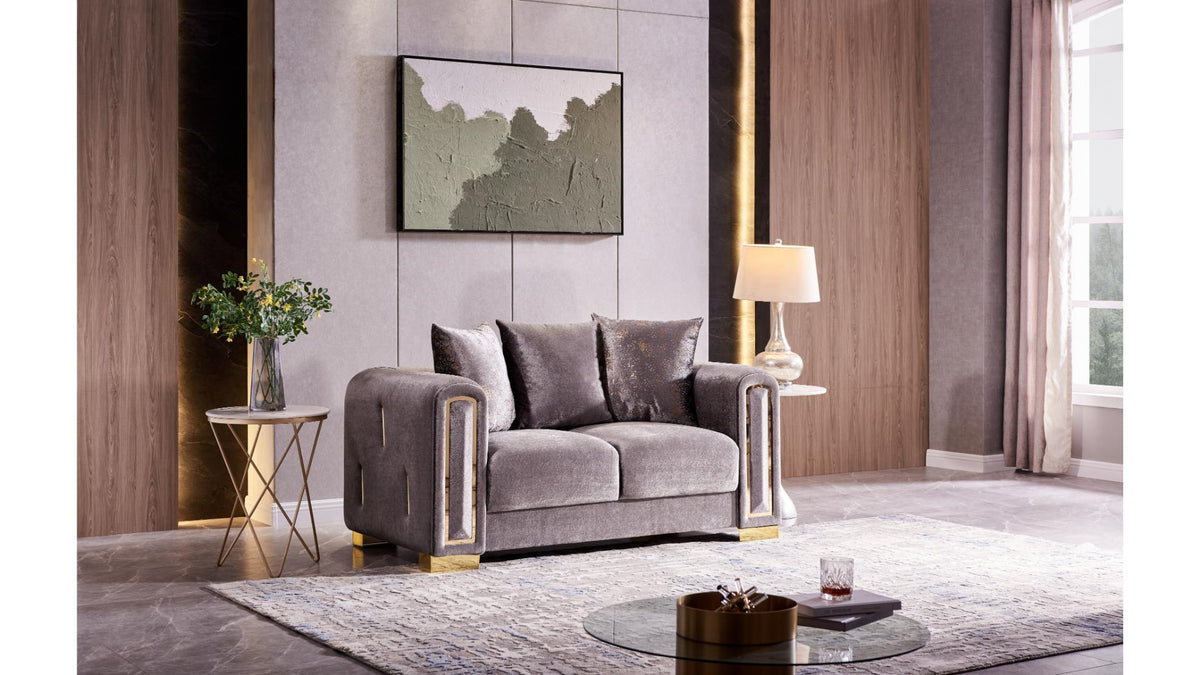 Imprella Velvet Sofa, Loveseat & Chair Set
