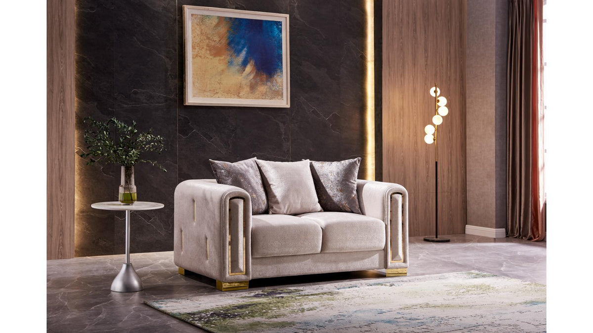 Imprella Velvet Sofa, Loveseat & Chair Set