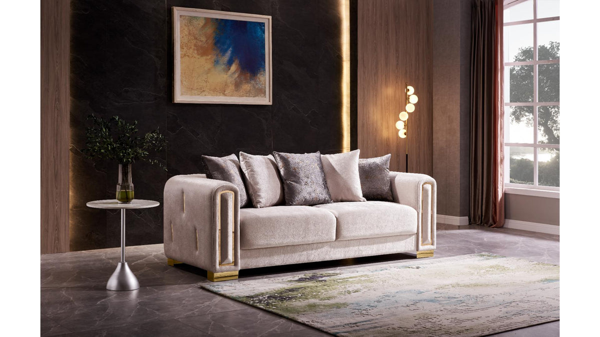 Imprella Velvet Sofa, Loveseat & Chair Set