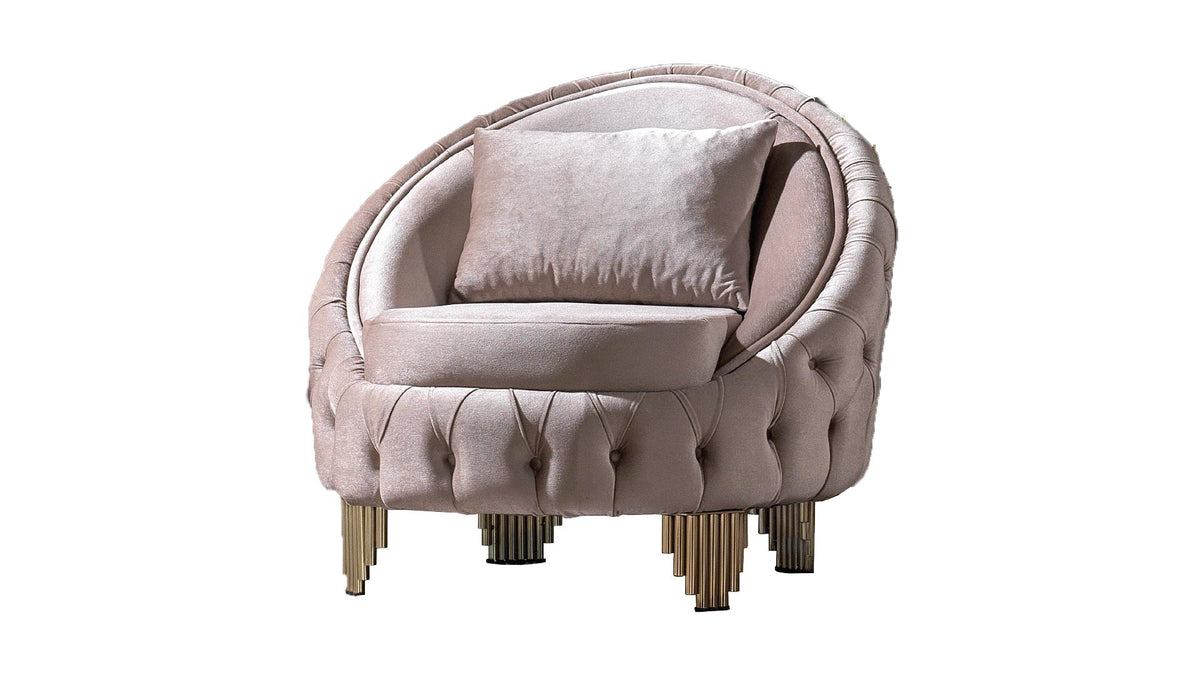 Vanora Velvet Sofa, Loveseat & Chair Set