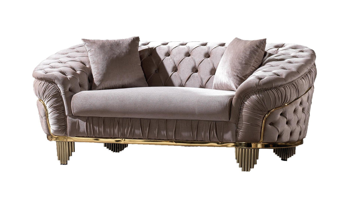 Vanora Velvet Sofa, Loveseat & Chair Set