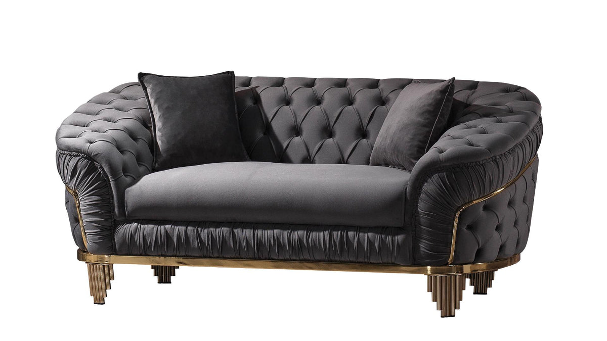 Vanora Velvet Sofa, Loveseat & Chair Set