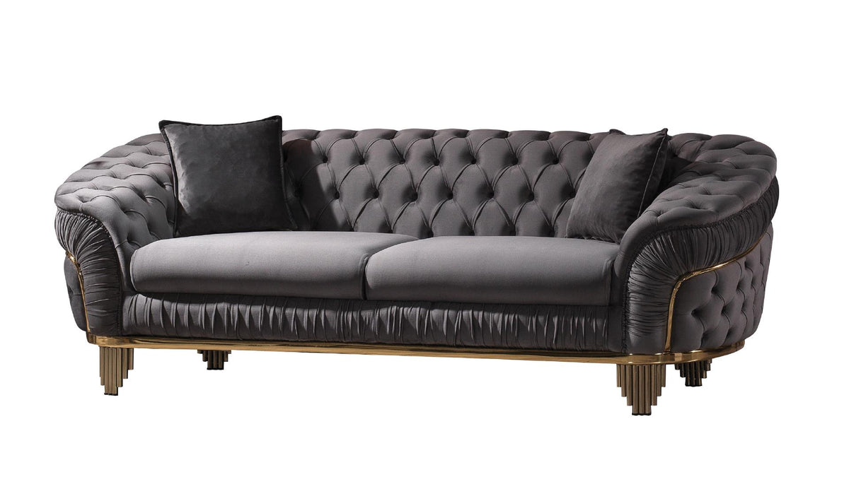 Vanora Velvet Sofa, Loveseat & Chair Set