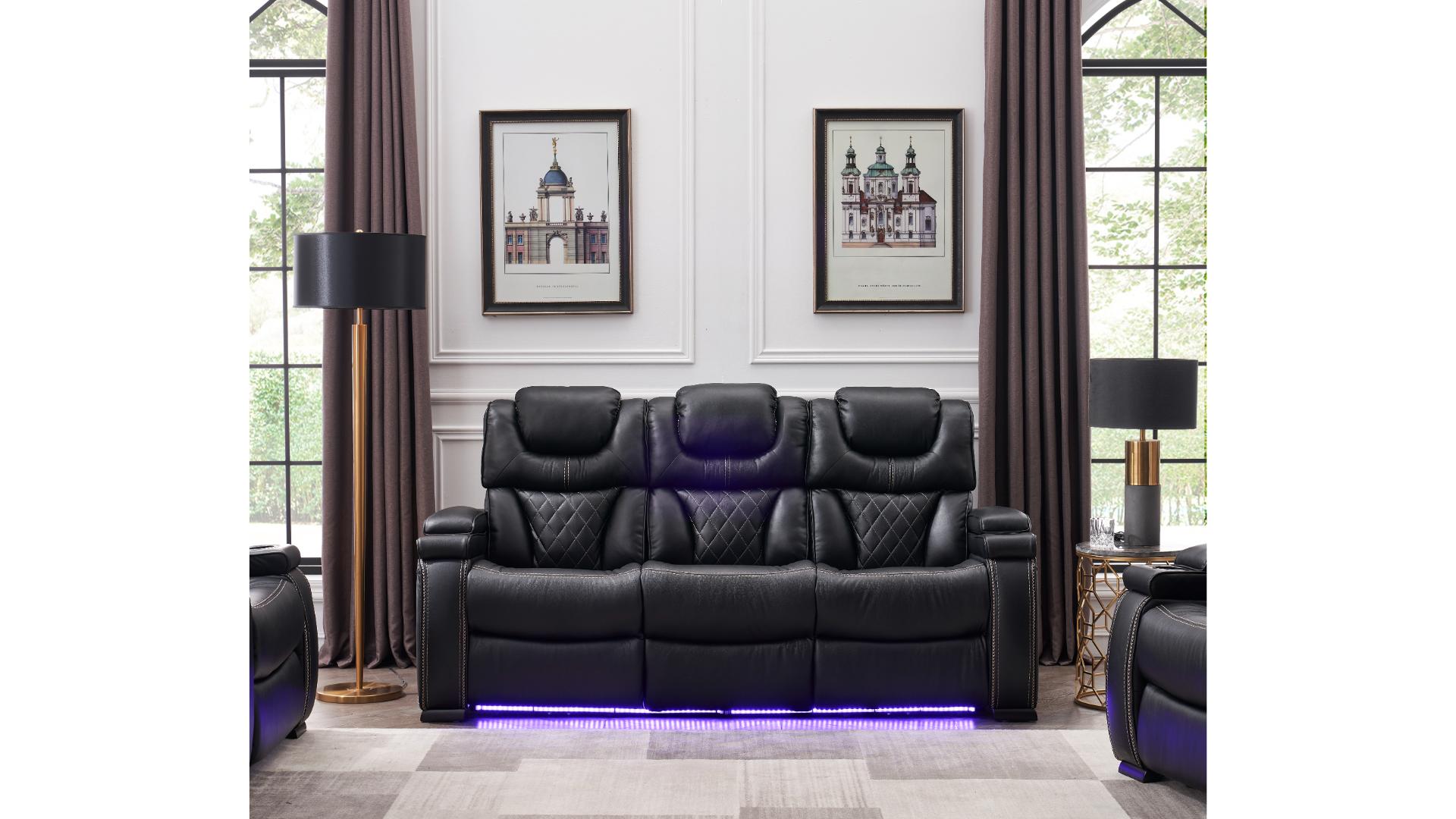 Lexus L1665 Power Reclining Living Room Set with LED USB