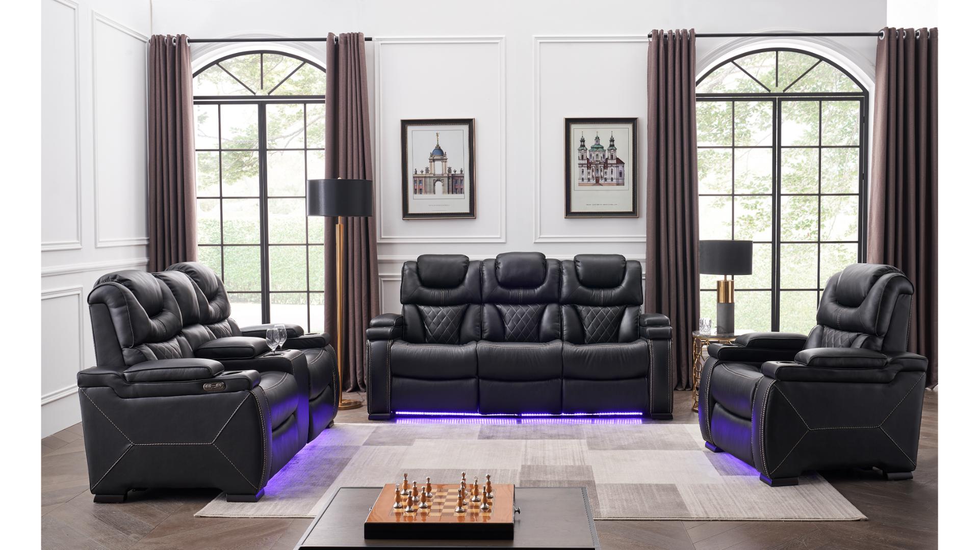 Lexus L1665 Power Reclining Living Room Set with LED USB