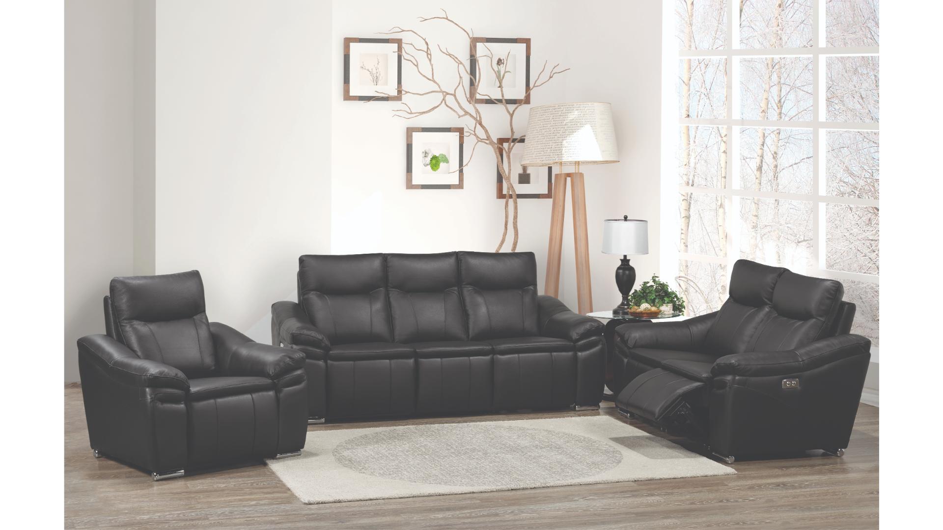 Verona Modern Power Reclining Genuine Leather 3-Piece Living Room Set