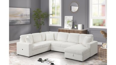 L2045 Relieve Modern Sectional Sleeper Sofa with Storage Chaise