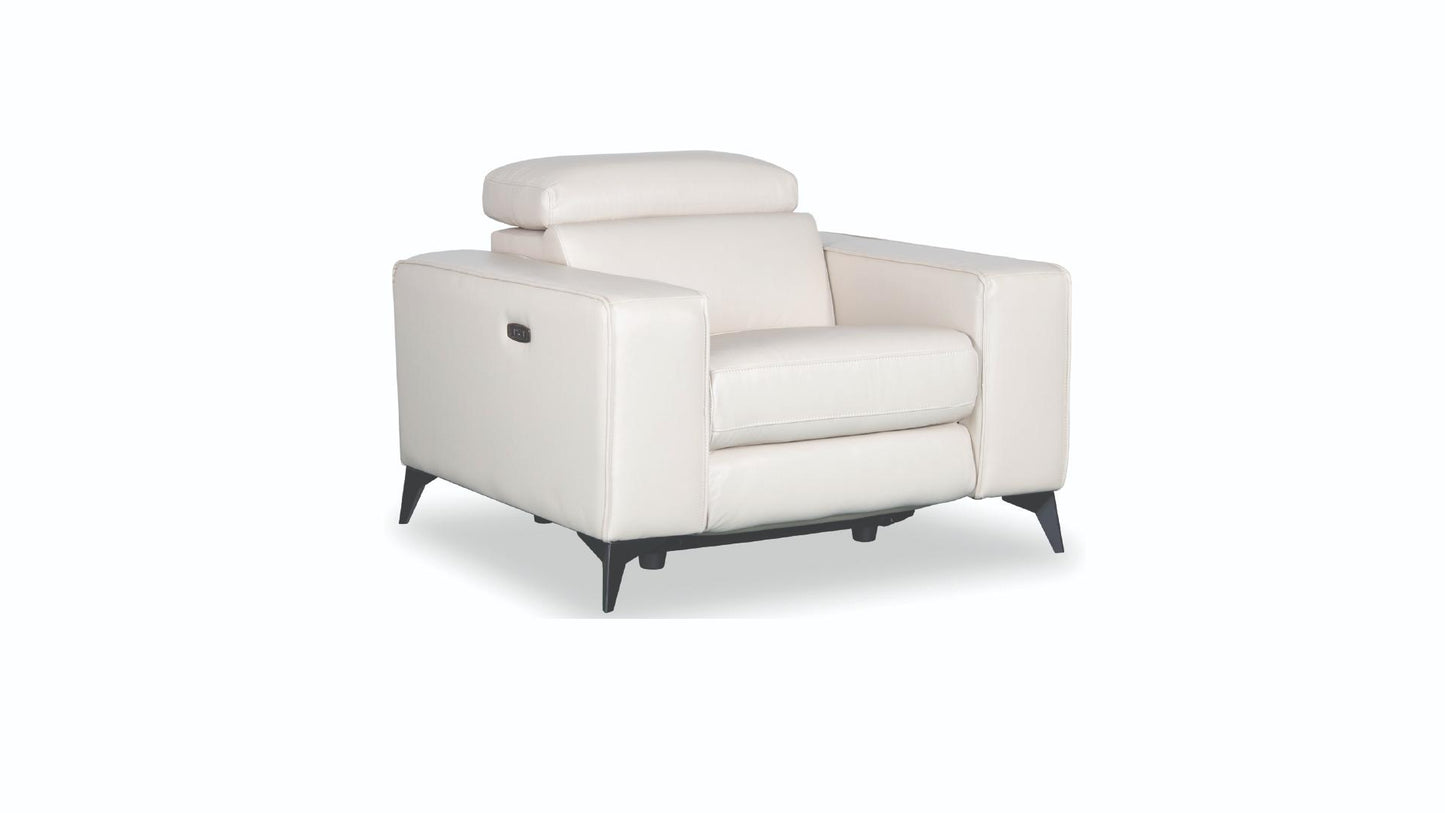 Amiyah Beige Power Recliner Chair with Adjustable Headrest