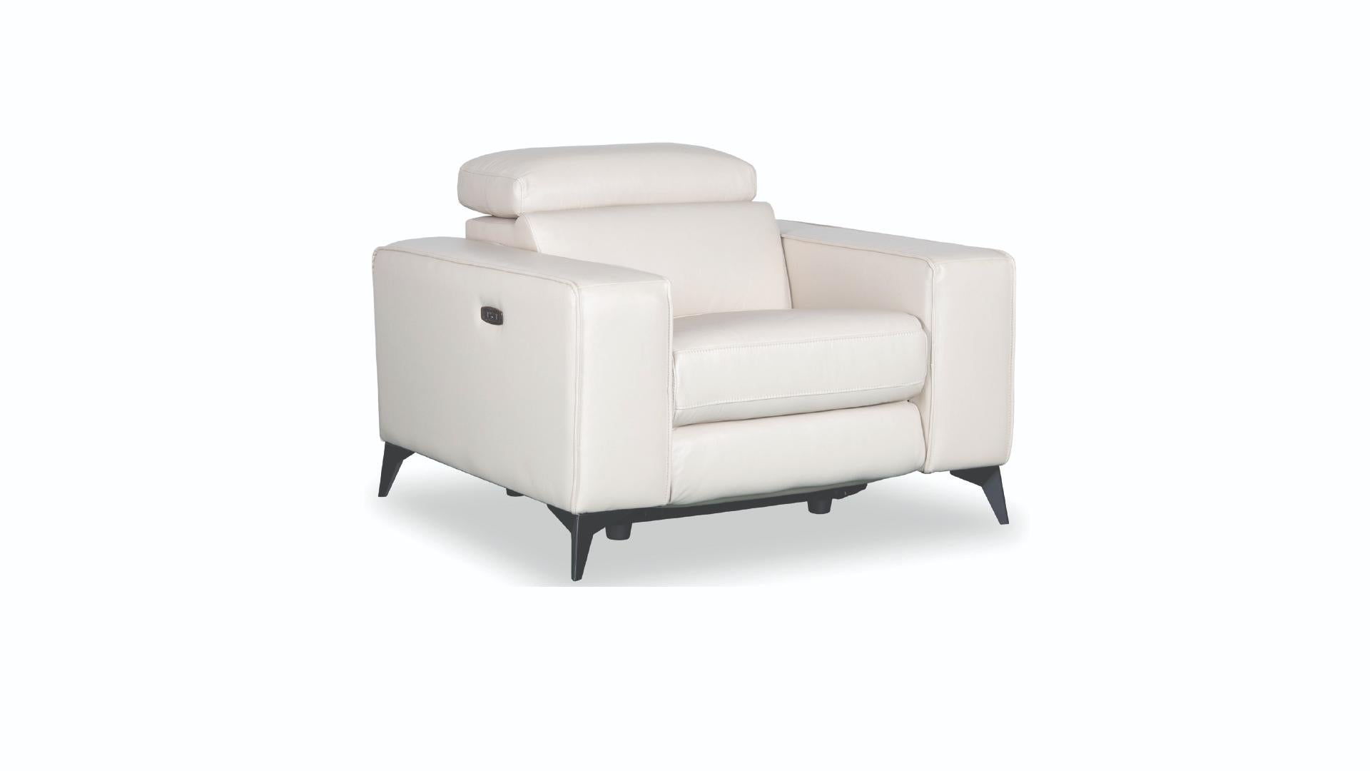 Amiyah Beige Power Recliner Chair with Adjustable Headrest