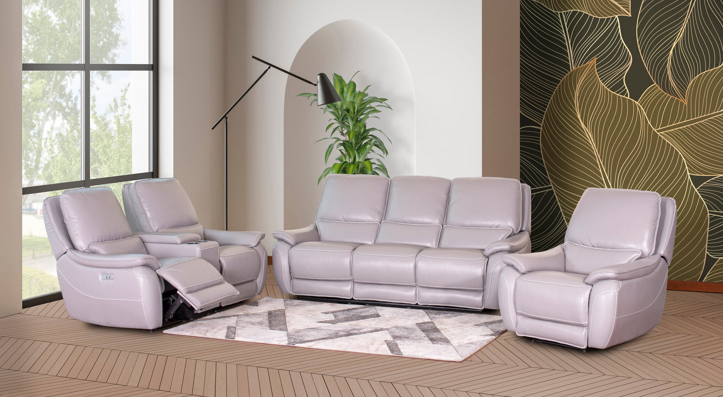 L1965-ELIANNA Modern Grey Leather Power Reclining Living Room Set