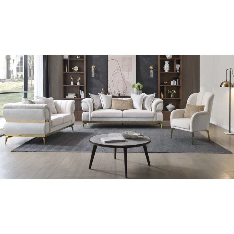 Junova Fabric Sofa, Loveseat & Chair Set