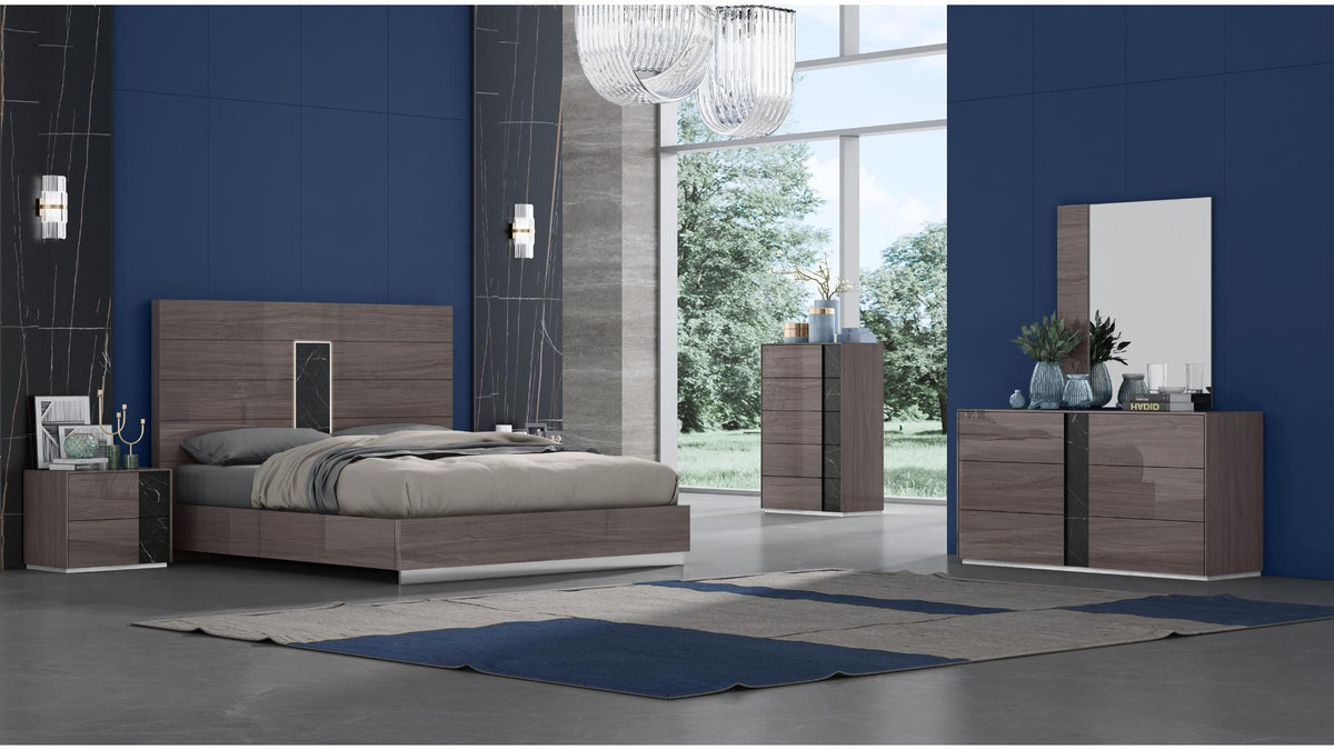 Ellison Modern Bed & Nightstand Set