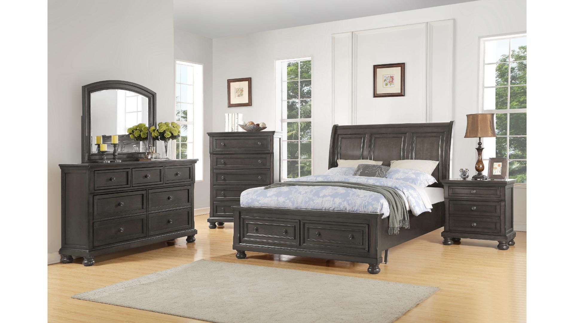 B851 Baltimore Traditional Sleigh Bedroom Furniture Collection with Storage