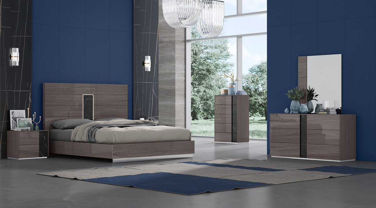 Ellison Modern Bed & Nightstand Set