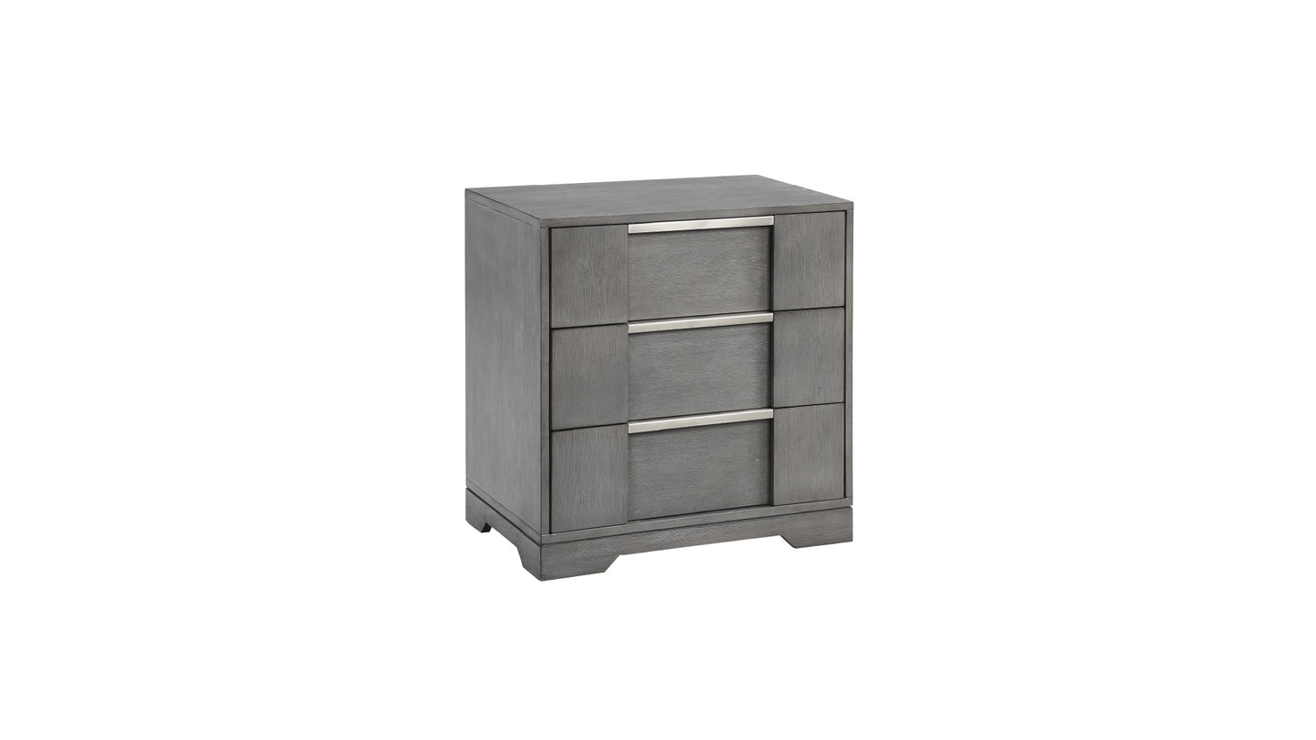 Kylie Modern Grey 5-Piece Bedroom Set with LED Headboard and Storage Drawers