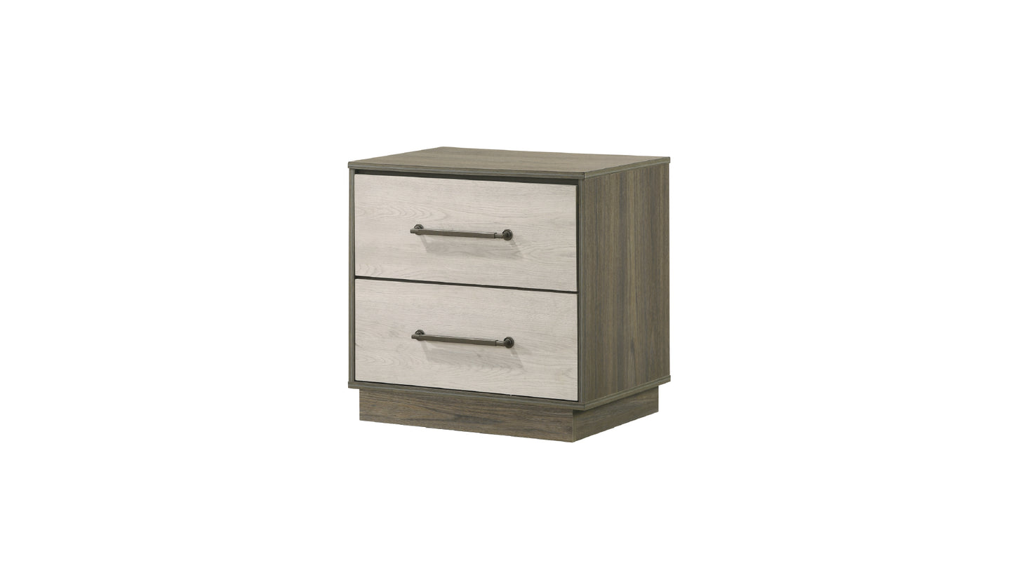 B1811 Heritage Modern Rustic Queen Bedroom Set with LED Bookcase Headboard