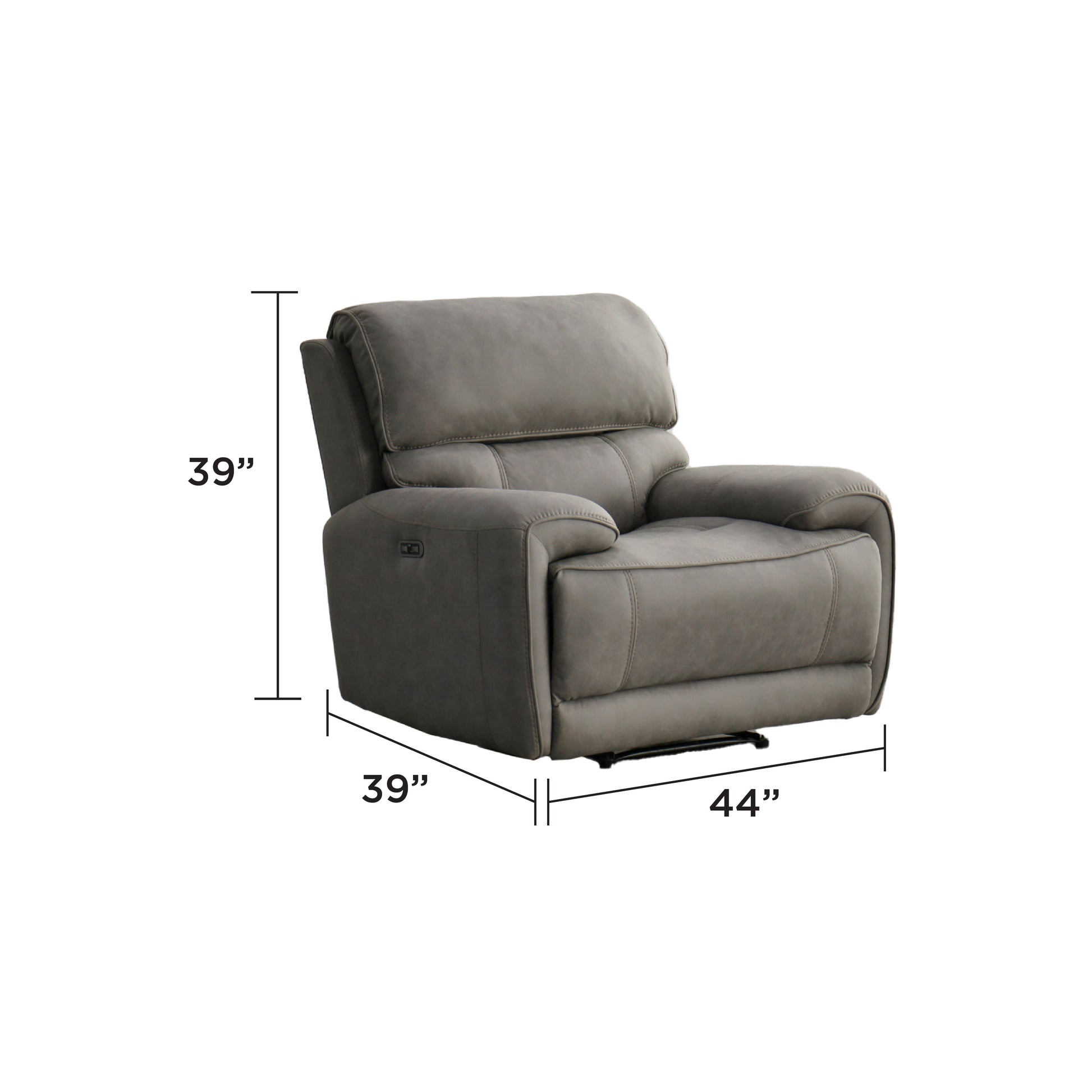 Polar Grey Recliner Chair in Soft Light Grey Leather Match