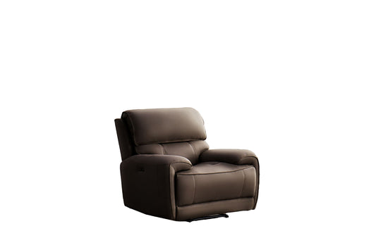 Polar Chocolate Brown Leather Match Recliner Chair with Plush Cushioning