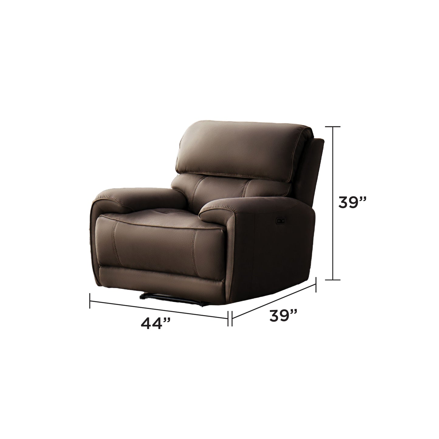 Polar Chocolate Brown Leather Match Recliner Chair with Plush Cushioning
