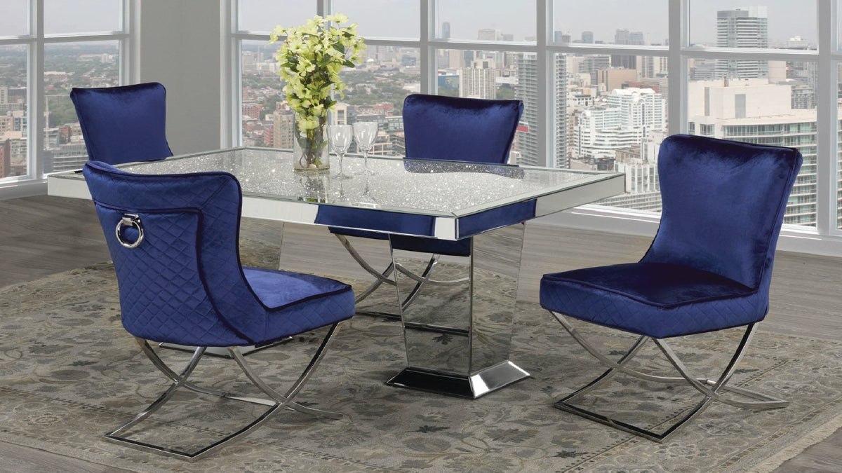 Crystalline Glass Top Dining Table