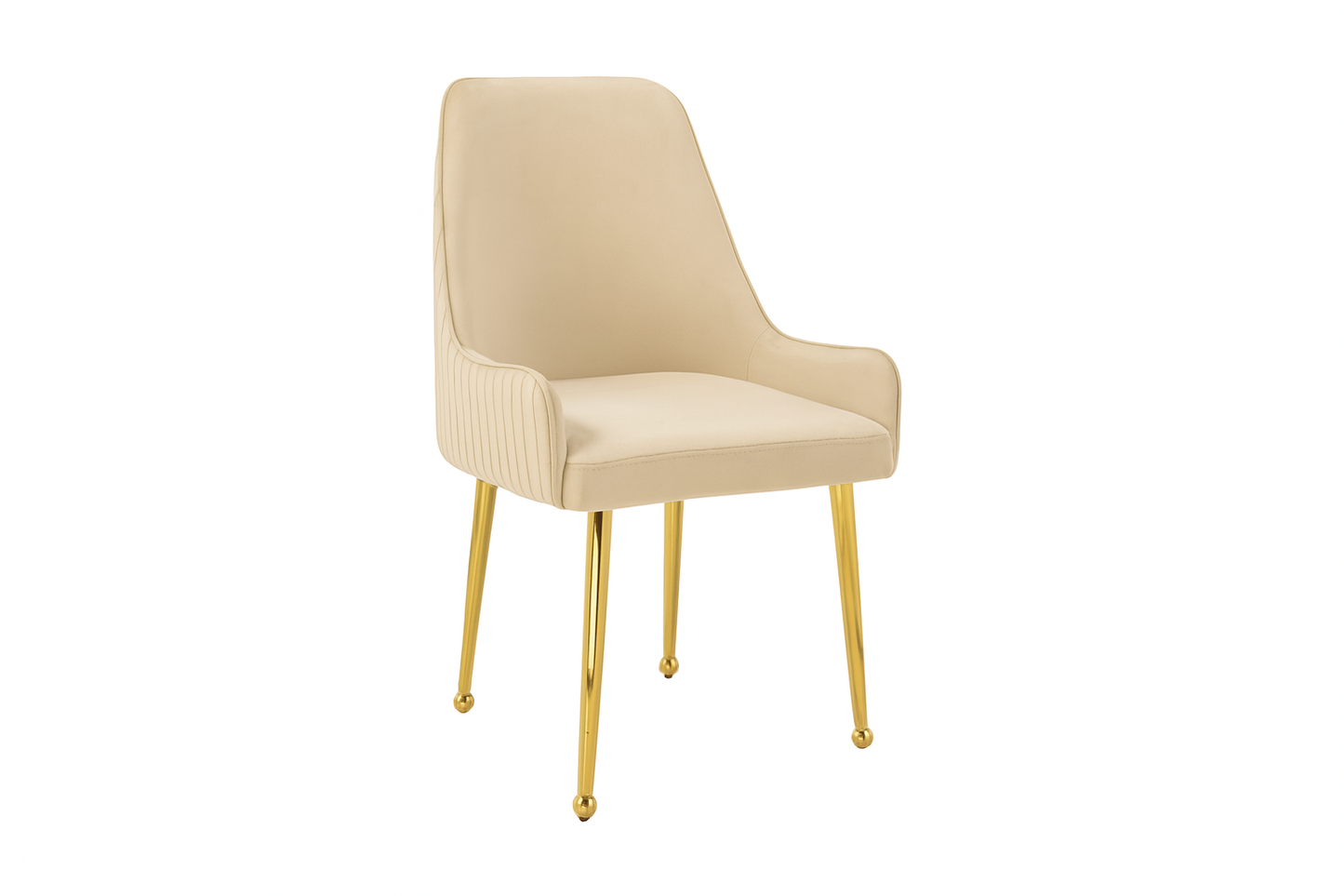 CH57 Jade Modern Beige Fabric Dining Chair with Gold Legs