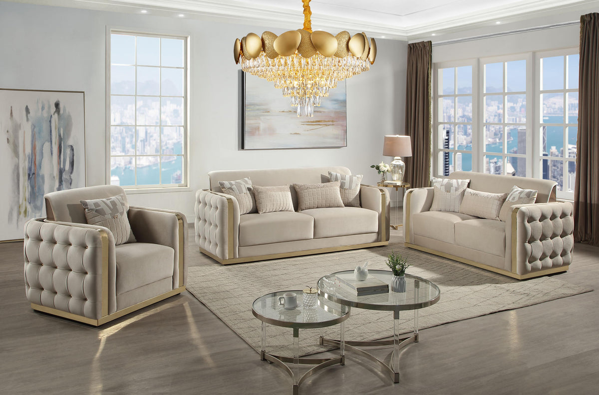 Fremora Fabric Sofa, Loveseat & Chair Set