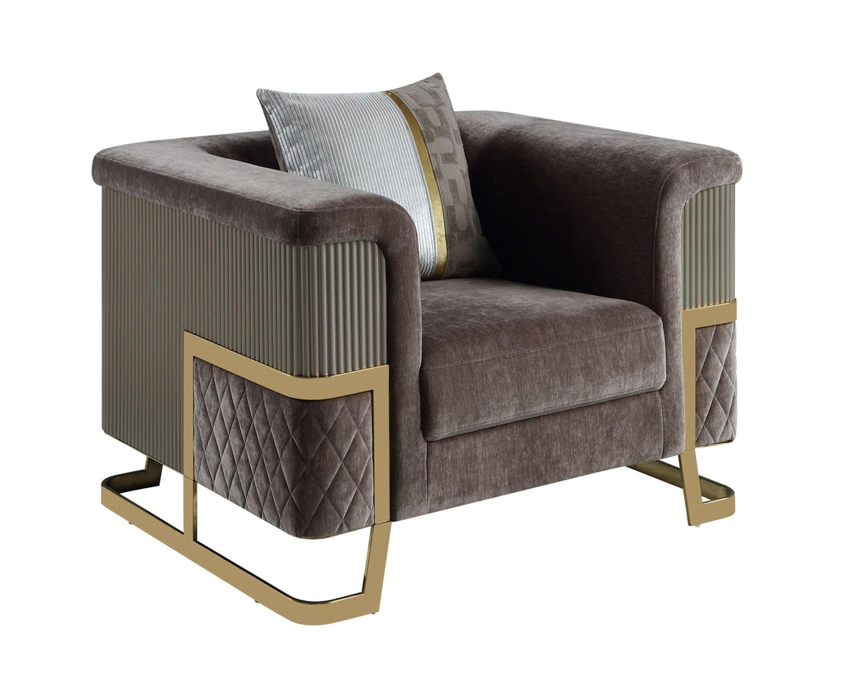Malora Velvet Sofa, Loveseat & Chair Set