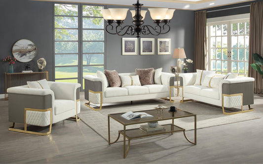Malora Velvet Sofa, Loveseat & Chair Set