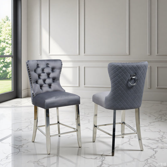 Erinne Gold Velvet Counter Stool