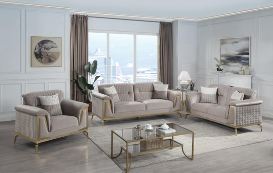 Aidora Velvet Sofa, Loveseat & Chair Set