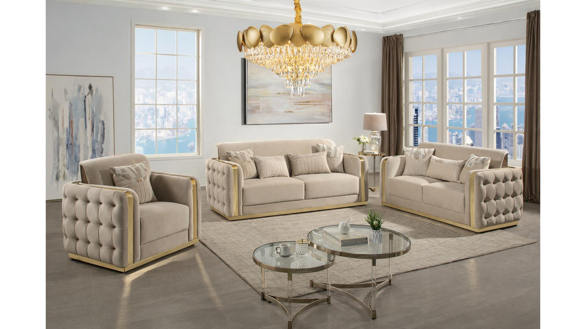 Fremora Fabric Sofa, Loveseat & Chair Set