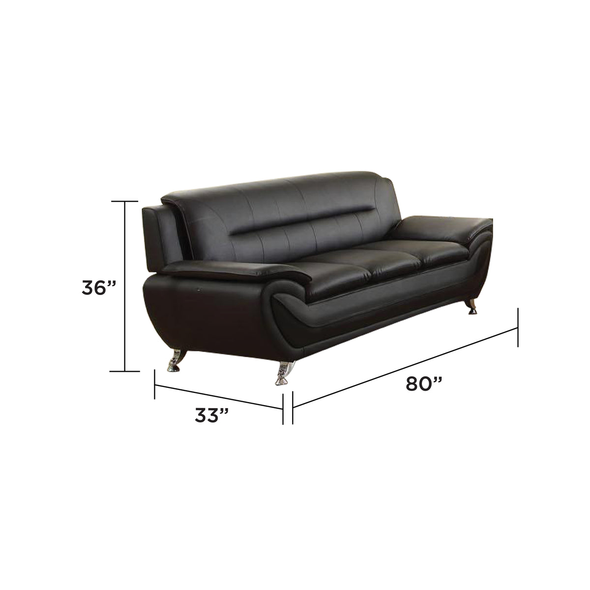 Sprucewood Faux Leather Sofa, Loveseat & Chair Set