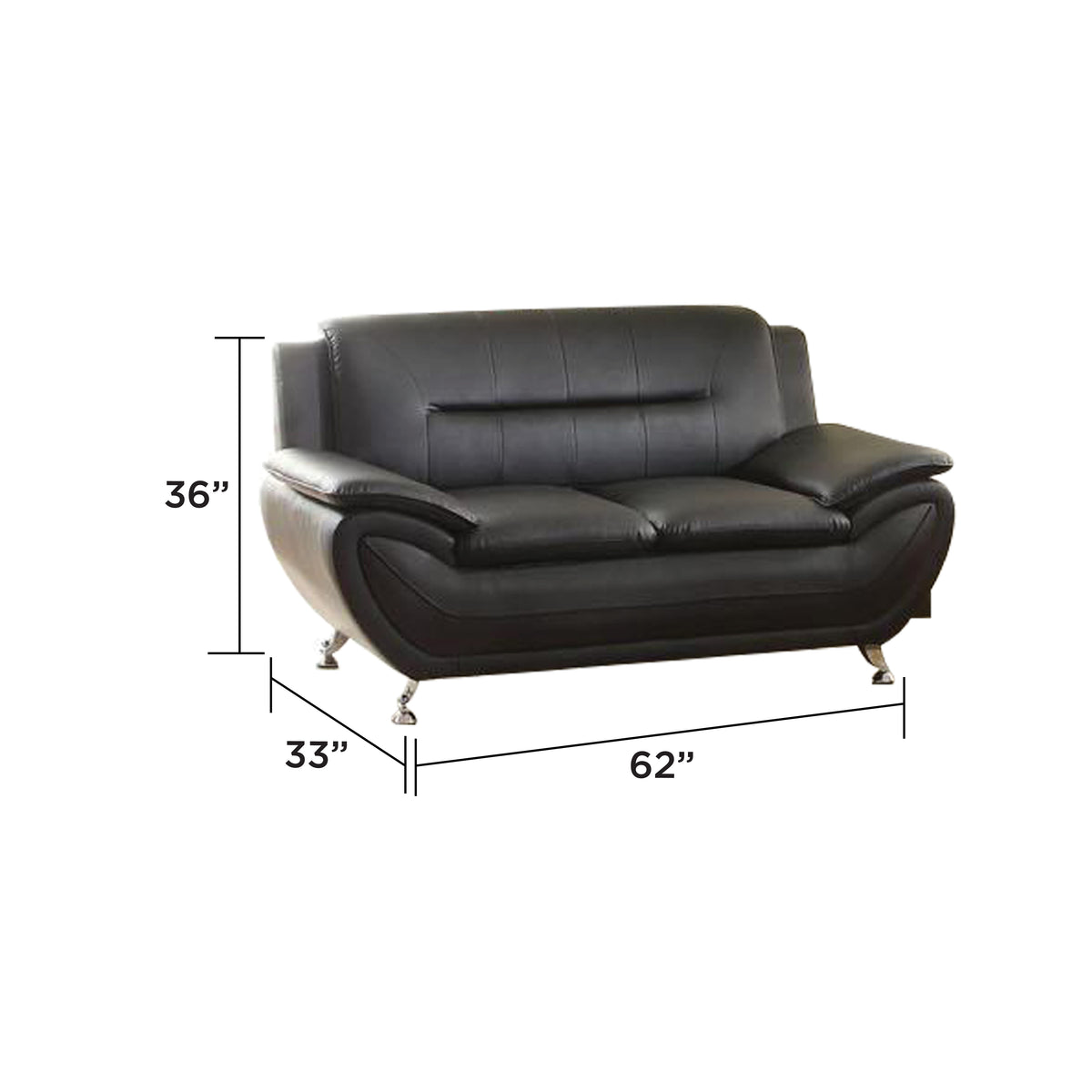 Sprucewood Faux Leather Sofa, Loveseat & Chair Set