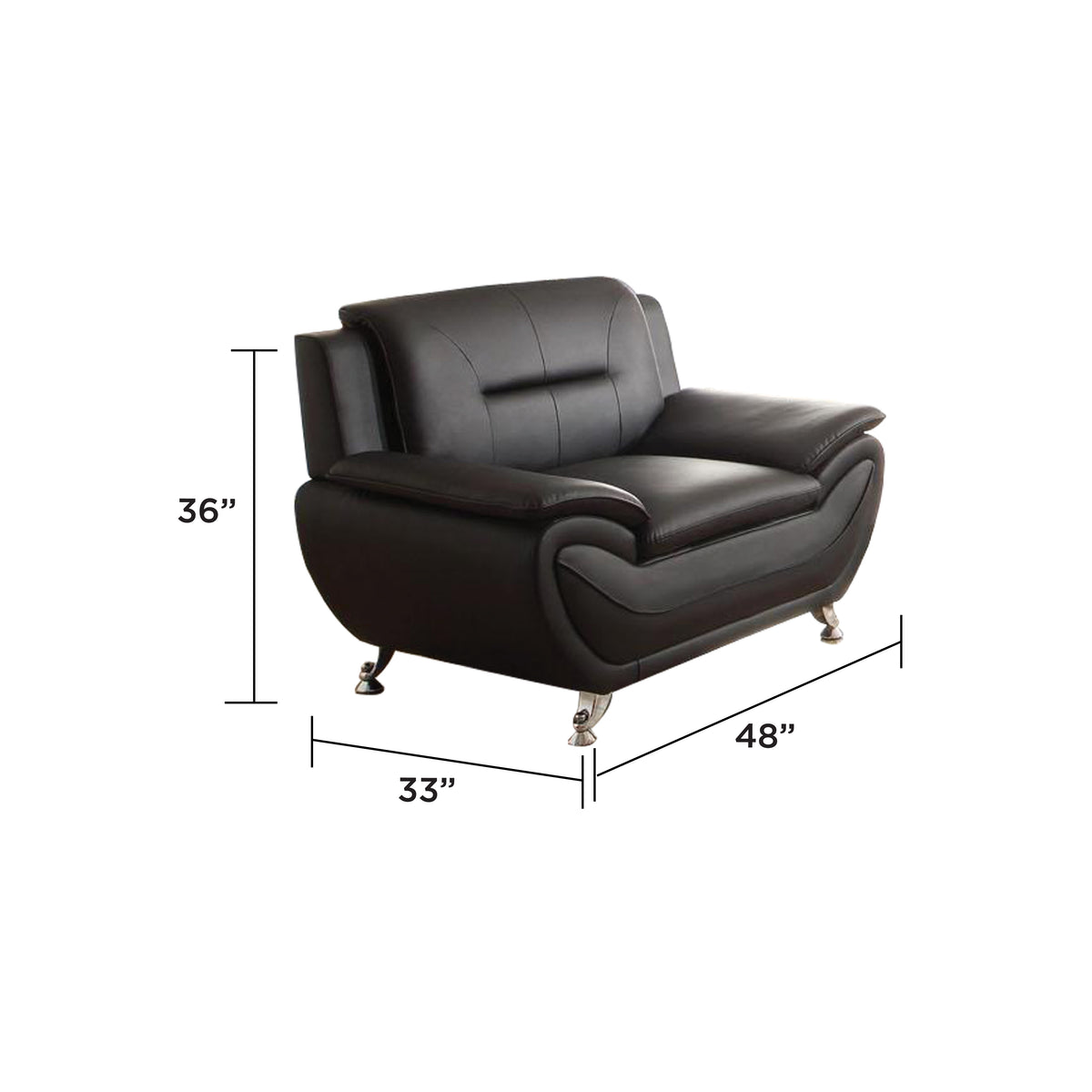 Sprucewood Faux Leather Sofa, Loveseat & Chair Set