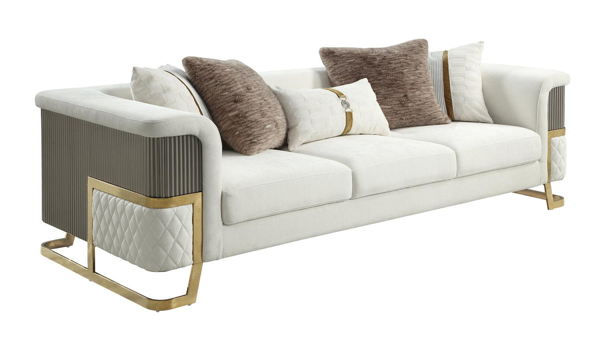 Malora Velvet Sofa, Loveseat & Chair Set